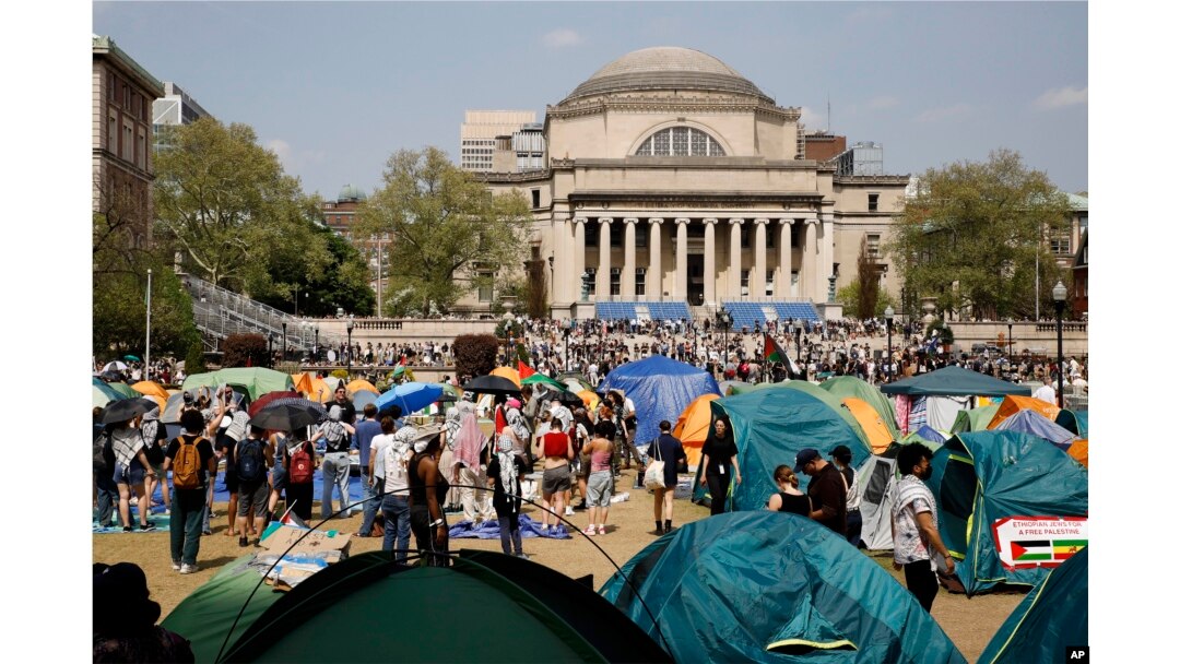Kolumbiya universitetida talabalar haftalab namoyishda, Ny-York, 29-aprel, 2024