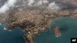 Vista aérea da Cidade da Praia
