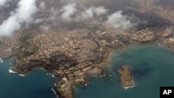 Vista aérea da Cidade da Praia