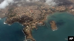 Vista aérea da Cidade da Praia