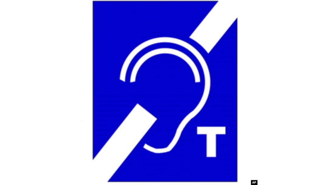 Hearing assistance sign which alerts people that the area or facility is equipped with a hearing loop.