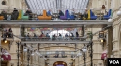 A view inside GUM Department store in Moscow. (Photo: Jamie Dettmer / VOA)