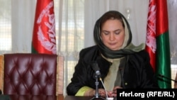 FILE - Afghan MP Shukria Barakzai is shown during a parliament meeting in Kabul, Afghanistan, November 2014.