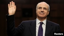 FILE - Hermitage Capital CEO Bill Browder is sworn in before a continuation of Senate Judiciary Committee hearing on alleged Russian meddling in the 2016 presidential election on Capitol Hill in Washington, July 27, 2017.