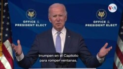 Biden se pronuncia tras asalto al Capitolio