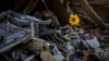 一棵向日葵在乌克兰切尔尼戈夫被俄军轰炸后的房屋废墟中绽放。（2022年8月29日）