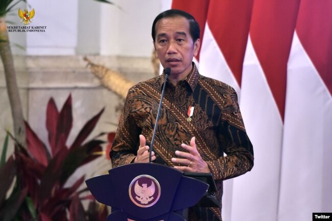 Presiden Joko Widodo membuka Rakornas Inflasi Tahun 2022, di Istana Negara, Jakarta, Kamis (18/08/2022). (Twitter/setkabgoid)