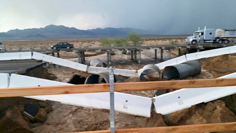 Desert Flooding Damages Los Angeles to Phoenix Highway