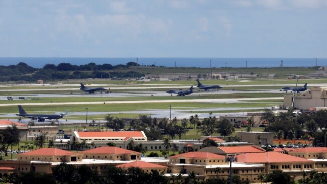 FILE - U.S. military planes are parked on the tarmac of Andersen Air Force base on the island of Guam, Aug. 15, 2017. Critical infrastructure organizations in Guam and the United States have been targeted by a China-based hacker, Microsoft said May 24, 2023.