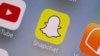 The Snapchat app is seen on a mobile device in New York, Aug. 9, 2017. (AP Photo/Richard Drew, File)