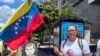 Diannet Blanco, expresa política, exige la liberación de su esposo, el activista humanitario Gabriel Blanco, detenido a principios de julio durante una manifestación en Caracas, Venezuela, el viernes, 12 de agosto de 2022.
