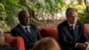 U.S. Secretary of State Antony Blinken meets with members of civil society in eastern Congo, including Panzi Hospital and Foundation Founder Dr. Dennis Mukwege, left, at the U.S. Ambassador's Residence in Kinshasa, Aug. 10, 2022. 