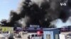 Shopping Mall Burns After Shelling in Ukraine’s Donetsk Region