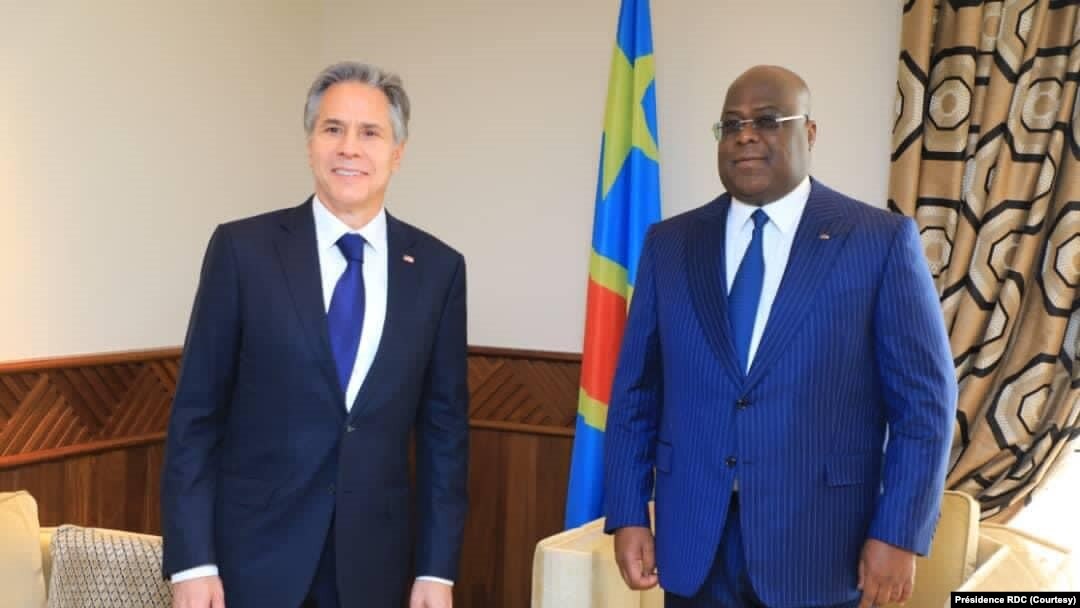 Umushikiranganji wa Amerika w'imigenderanire n'ayandi makungu, Antony Blinken hamwe na perezida Félix Tshisekedi