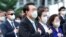 韩国总统尹锡悦（中）出席日本殖民时代结束77周年纪念活动。（路透社）