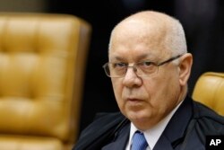 Brazil's Supreme Court Justice Teori Zavascki attends a session of the Supreme Court in Brasilia, Brazil, March 4, 2015.