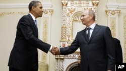 Барак Обама и Владимир Путин. Москва. 7 июля 2009 г.