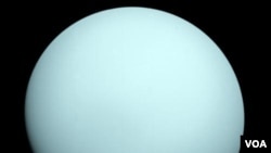 Gambar planet Uranus yang diambil oleh pesawat antariksa NASA, Voyager 2 tahun 1986 (foto: dok.).