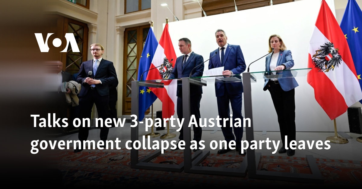 Talks on new 3-party Austrian government collapse as one party leaves