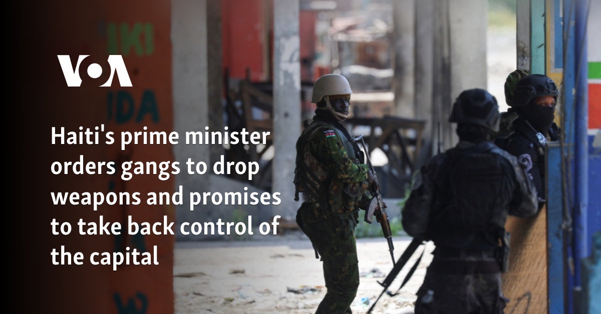 Haiti's prime minister orders gangs to drop weapons and promises to ...