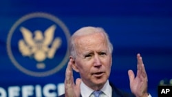 President-elect Joe Biden speaks at The Queen theater in Wilmington, Del., Wednesday, Jan. 6, 2021. 