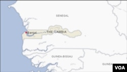 FILE - A map of The Gambia.