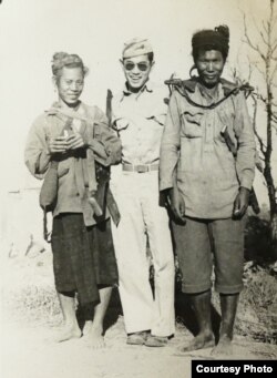 Ted Tsukiyama when he served in the Military Intelligence Service. He’s pictured with Kachin tribespeople who were US allies in Burma during WWII. (Photo: T.Tsukiyama)