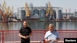 聯合國秘書長古鐵雷斯8月19日訪問烏克蘭敖德薩港口。