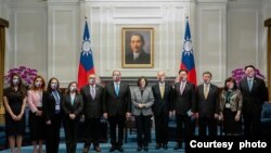 台灣總統蔡英文在台北總統府會見危地馬拉外交部長馬里奧·布卡羅率領的訪問團。