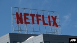 The Netflix logo is seen on top of the company's office building in Hollywood, California, March 2, 2022. Netflix was among several entertainment giants attending the Fame Week Africa conference in Cape Town, South Africa.