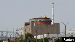A view of the Zaporizhzhia Nuclear Power Plant outside the Russian-controlled city of Enerhodar in Zaporizhzhia region, Ukraine, Aug. 22, 2022.