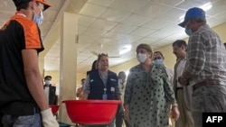 U.N. High Commissioner for Human Rights Michelle Bachelet visits a Rohingya refugee camp in Ukhia, in Bangladesh's Cox's Bazar district, Aug. 16, 2022.