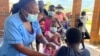 Children are administered the measles vaccine at an inoculation site in the country's Manicaland province. (Twitter - @WHO_Zimbabwe)