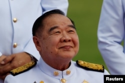 FILE - Thailand's Deputy Prime Minister Prawit Wongsuwan attends a family photo session with new cabinet ministers at the Government House in Bangkok, Thailand Aug. 13, 2020.