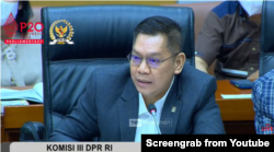 Tangkapan layar Wakil Ketua Komisi III DPR RI dari Fraksi Golkar, Adies Kadir (Youtube DPR RI)