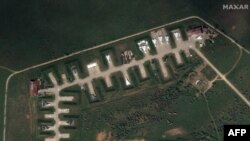 This handout satellite image courtesy of Maxar Technologies captured on May 16, 2022, shows Saki airbase prior to the reported attack in Novofedorivka, Crimea, Ukraine. (AFP photo / Satellite image ©2022 Maxar Technologies )