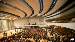 FILE - The Iraqi parliament hall is shown in Baghdad, Aug. 4, 2022.