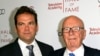 FILE - Fox Corp. chief executive Lachlan Murdoch and his father, News Corp. executive chairman Rupert Murdoch, are pictured at the 2014 Television Academy Hall of Fame in Beverly Hills, Calif, March 11, 2014. Lachlan Murdoch is suing Australian website Crikey for defamation. 