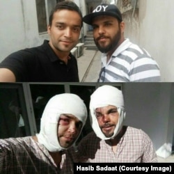 Hasib Sadaat (right) survived a Taliban bombing in 2016 and still works in Kabul, Afghanistan.