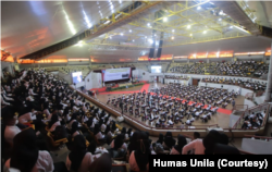 Sebanyak 9.277 mahasiswa baru Universitas Lampung (Unila) mengikuti Pengenalan Kehidupan Kampus bagi Mahasiswa Baru (PKKMB) Senin, 15 Agustus 2022. (Foto: Humas Unila)