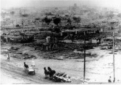 Aftermath of the Greenwood riot in June 1921. (Courtesy Greenwood Cultural Center)