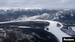 This file photo shows a view of the Yukon River near the Canadian border and Eagle, Alaska, U.S., March 31, 2021. (REUTERS/Nathan Howard/File Photo)
