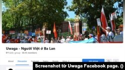 Trang Facebook của nhóm UWAGA. (Hình: Screenshot từ Facebook)