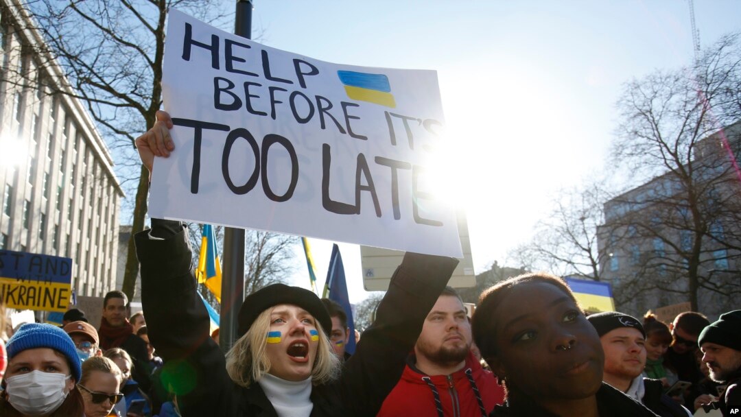Акция в поддержку Украины в Брюсселе. 26 февраля 2022г. 