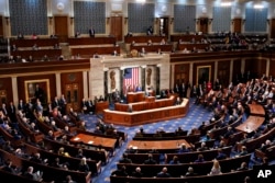 President Joe Biden delivers his State of the Union address to a joint session of Congress at the Capitol, Tuesday, March 1, 2022, in Washington. (Al Drago, Pool via AP)