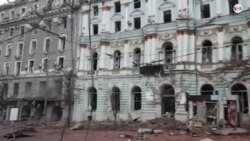 Ataques con misiles en la ciudad de Járkov, Ucrania.