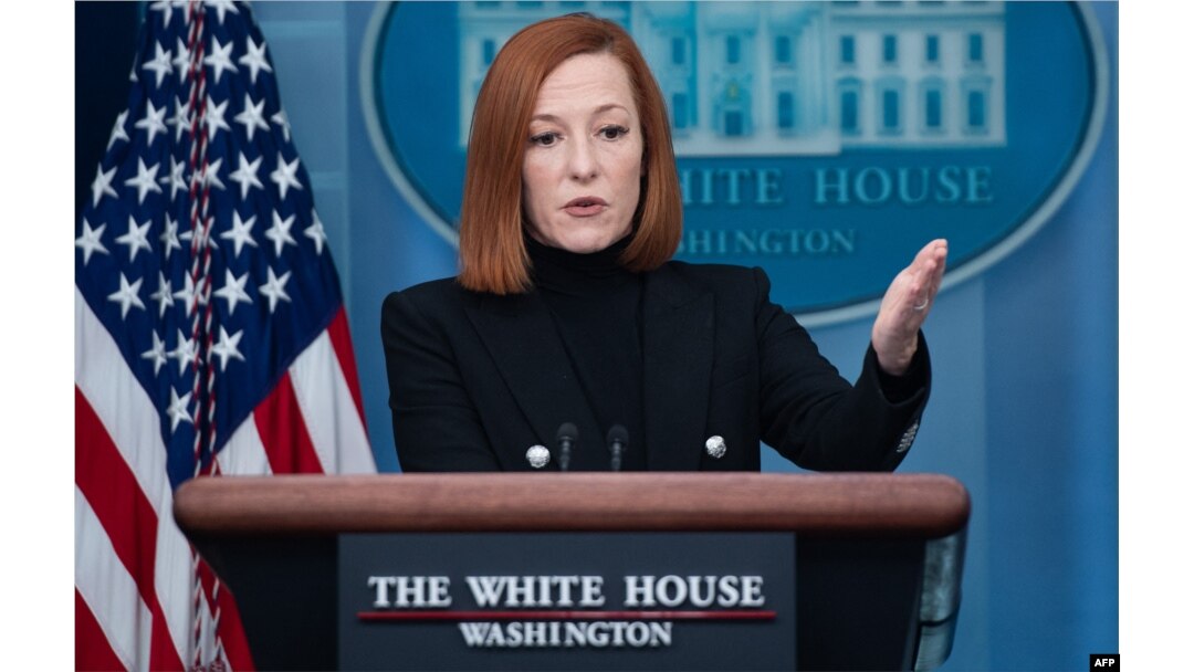 Juru Bicara Gedung Putih Jen Psaki di Washington, DC, 25 Februari 2022. (SAUL LOEB/AFP)