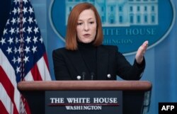 Juru Bicara Gedung Putih Jen Psaki di Washington, DC, 25 Februari 2022. (SAUL LOEB/AFP)