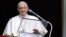 Pope Francis leads the Angelus prayer from a window of the Apostolic Palace at Saint Peter's Square, at the Vatican, Feb. 27, 2022. 