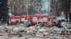 Una calle del centro de la ciudad ucraniana de Járkov tras un ataque de misiles el 1 de marzo de 2022.